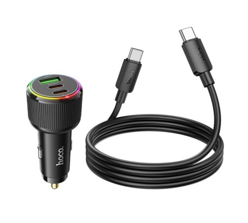 АЗП Hoco NZ17 High Power 45W (1USB-A/2C) + кабель Type-C to Type-C Black