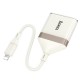 Перехідник Hoco UA40 Crystal 2in1 Lightning to SD/TF (0.15m) Apricot