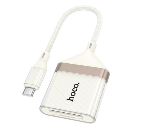 Перехідник Hoco UA40A Crystal 2in1 Type-C to SD/TF (0.15m) Apricot