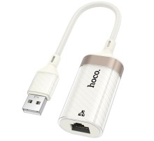 Перехідник Hoco UA41 Crystal USB to RJ45 100 Mbs (0.15m) Apricot