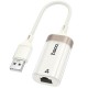 Перехідник Hoco UA41 Crystal USB to RJ45 100 Mbs (0.15m) Apricot