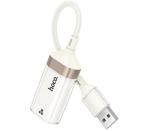 Перехідник Hoco UA41 Crystal USB to RJ45 100 Mbs (0.15m) Apricot