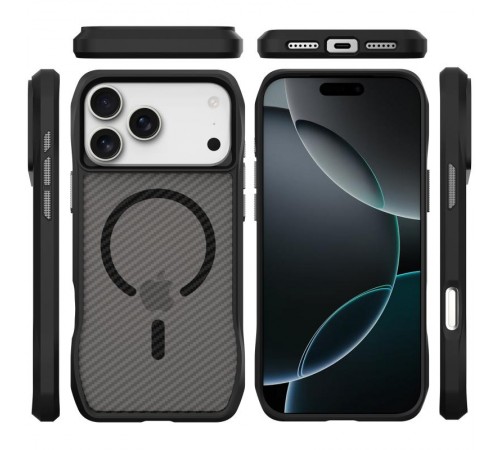 Чохол TPU Space Octagon with MagSafe для Apple iPhone 17 Pro Max (6.9") Carbon Black