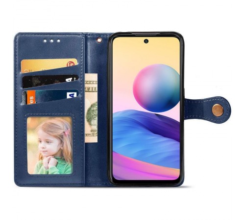 Шкіряний чохол-книжка GETMAN Gallant (PU) для Motorola Moto G56 5G Синій