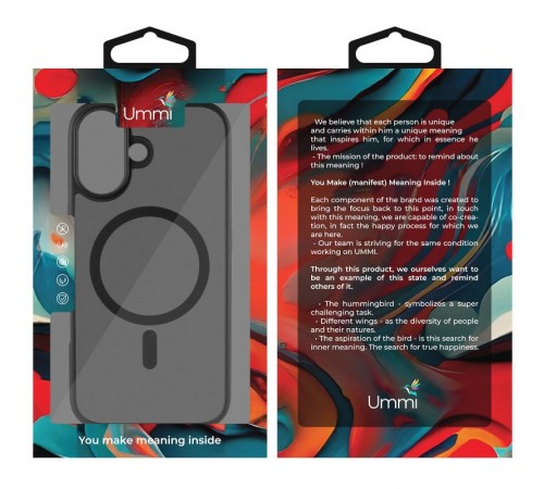 Чохол Ummi Colorful with MagSafe для Apple iPhone 17 (6.3") Чорний / Black