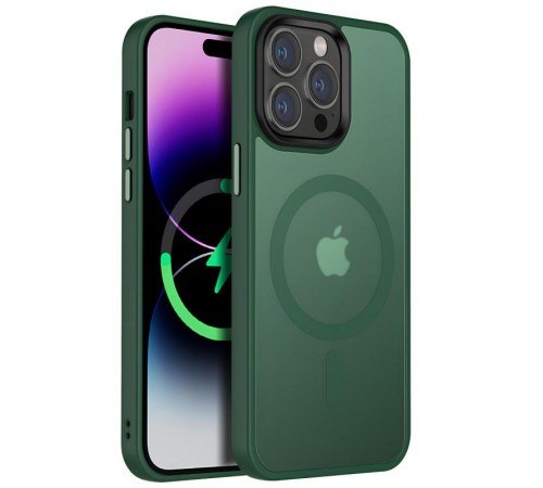 Чохол Ummi Colorful with MagSafe для Apple iPhone 13 Pro (6.1") Зелений / Dark Green