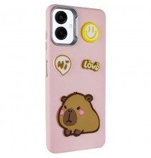 Чохол TPU Leather Toys для Samsung Galaxy A07 Capybara / Pink