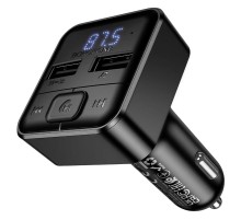 АЗП FM модулятор Borofone BC63 Selecto QC3.0 (2USB-A) Black