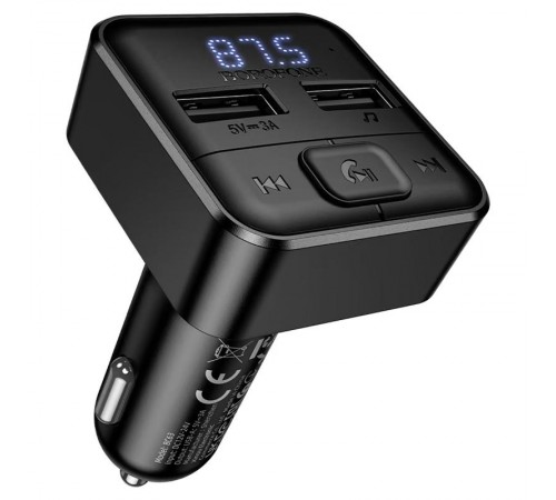 АЗП FM модулятор Borofone BC63 Selecto QC3.0 (2USB-A) Black