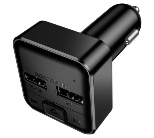 АЗП FM модулятор Borofone BC63 Selecto QC3.0 (2USB-A) Black