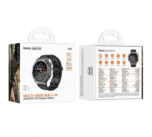 Смарт-годинник Hoco Smart Watch Y37 Smart sports watch (call version) Black