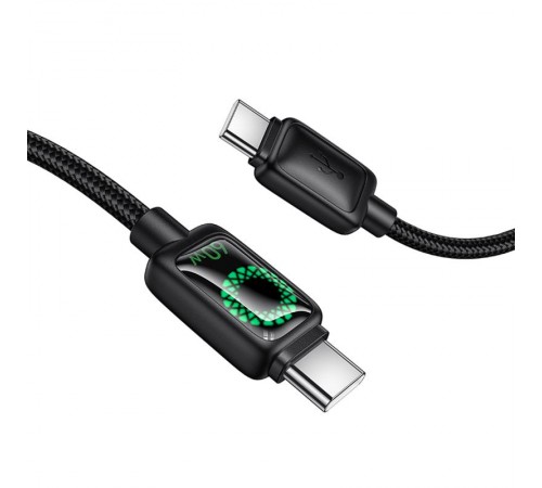 Дата кабель Hoco U146 Mundo Type-C to Type-C 60W (1.2m) Black