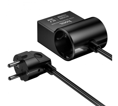 МЗП Hoco AC33 Win 1 position 30W QC+PD (1USB-A/2C/1Socket) (1.5m) Black