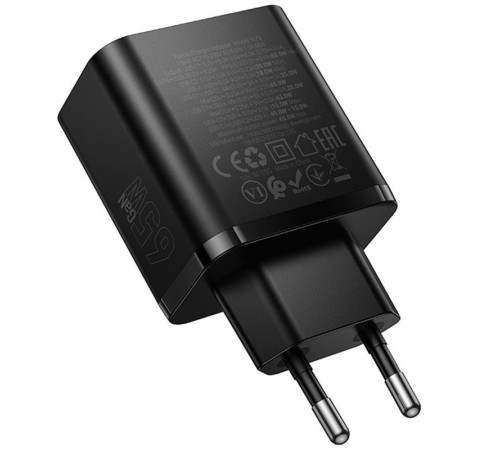 МЗП Hoco N75 Grande 65W QC+PD (1USB-A/2C) Black