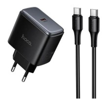 МЗП Hoco C159A Upgrade PD65W (1USB-C) + кабель Type-C to Type-C Black