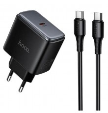 МЗП Hoco C159A Upgrade PD65W (1USB-C) + кабель Type-C to Type-C Black
