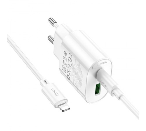 МЗП Hoco C109A Fighter PD20W (1USB-C) + кабель Type-C to Lightning White