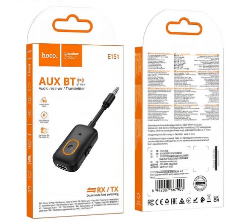 Bluetooth FM Трансмітер Hoco E151 Graceful Black