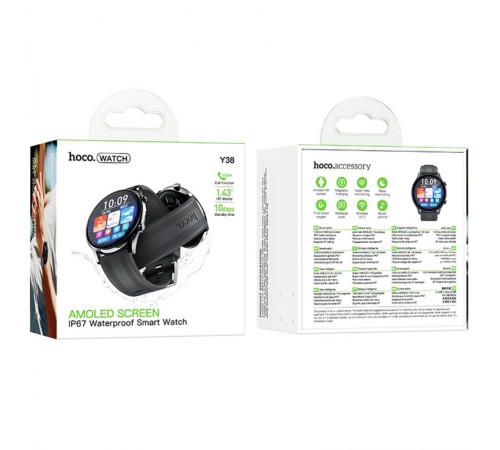 Смарт-годинник Hoco Smart Watch Y38 Smart sports watch (call version) Black