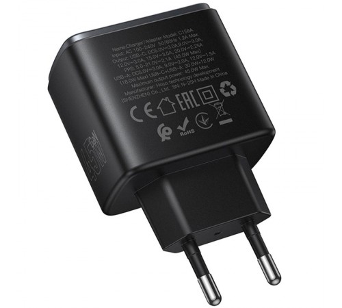МЗП Hoco C158A Upgrade PD45W (1USB-A/1C) Black