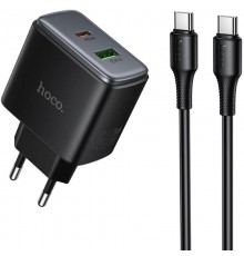 МЗП Hoco C158A Upgrade PD45W (1USB-A/1C) + кабель Type-C to Type-C Black