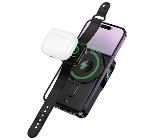 Портативний ЗП Power Bank Hoco Q48 Core PD20W з БЗП+iWatch 10000 mAh Black
