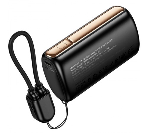 Портативний ЗП Power Bank Hoco Q50 Victory PD20W with cable 10000 mAh Black