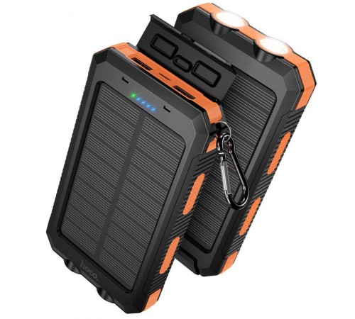 Портативний ЗП Power Bank Hoco J164 Platinum solar 10.5W with lighting 8000 mAh Black