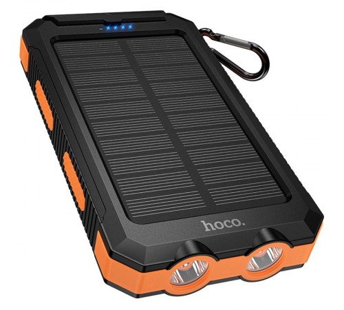 Портативний ЗП Power Bank Hoco J164 Platinum solar 10.5W with lighting 8000 mAh Black