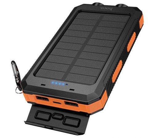 Портативний ЗП Power Bank Hoco J164 Platinum solar 10.5W with lighting 8000 mAh Black