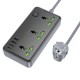 Подовжувач Borofone BAC2A (3USB-A/1C/3xSocket) (1.5m) Black