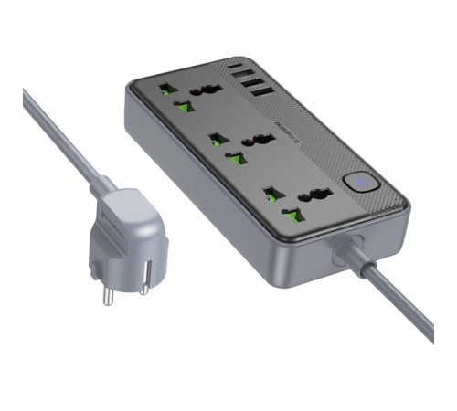 Подовжувач Borofone BAC2A (3USB-A/1C/3xSocket) (1.5m) Black