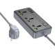 Подовжувач Borofone BAC2A (3USB-A/1C/3xSocket) (1.5m) Black