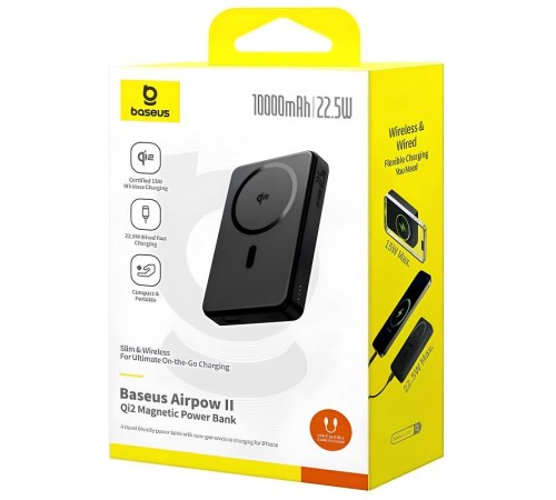Портативний ЗП Power Bank Baseus EnerFill FM11 Ultra-Mini 22.5W з БЗП 10000mAh (P1008210E123) Black