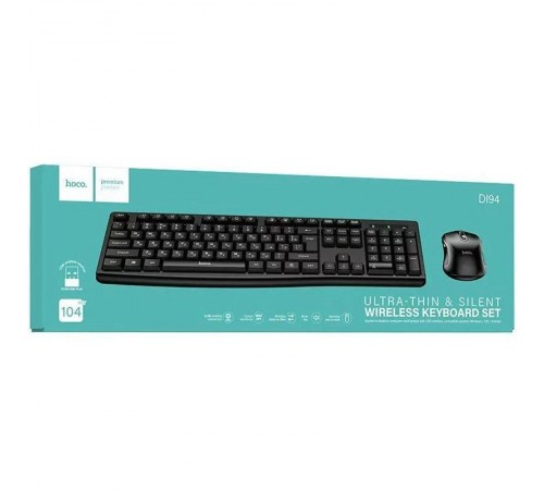 Бездротова клавіатура + миша Hoco DI94 Ultra Thin 2.4G Black