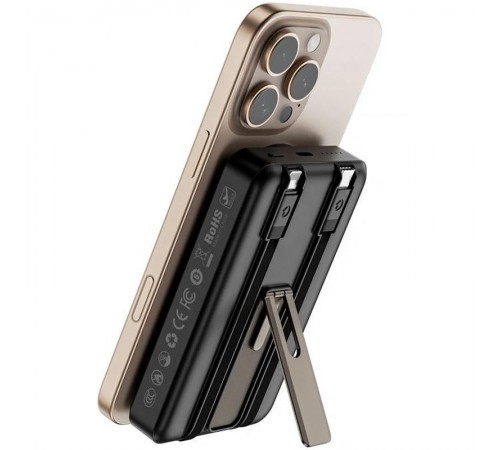 Портативний ЗП Power Bank WIWU Wi-P056 22.5W+PD20W з БЗП+iWatch with cable 10000 mAh Black