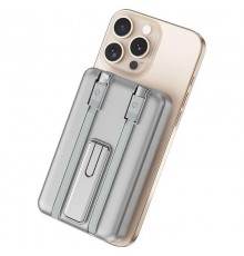 Портативний ЗП Power Bank WIWU Wi-P056 22.5W+PD20W з БЗП+iWatch with cable 10000 mAh Silver