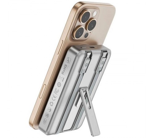 Портативний ЗП Power Bank WIWU Wi-P056 22.5W+PD20W з БЗП+iWatch with cable 10000 mAh Silver