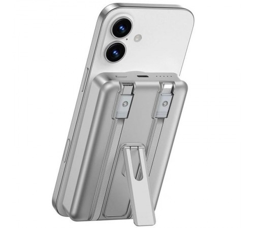 Портативний ЗП Power Bank WIWU Wi-P056 22.5W+PD20W з БЗП+iWatch with cable 10000 mAh Silver