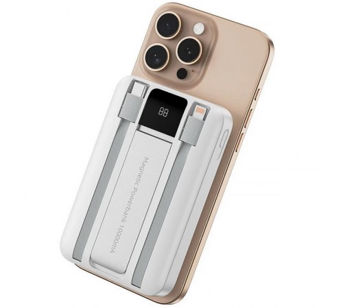 Портативний ЗП Power Bank WIWU Wi-P061 22.5W+PD20W з БЗП+iWatch with cable 10000 mAh White