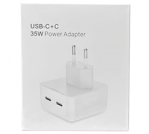 МЗП 35W Dual Mini Power Adapter for Apple (2USB-C) (AA) (box) White