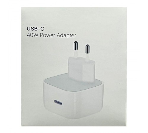 МЗП 40W Power Adapter for Apple (1USB-C) (АA) (box) White