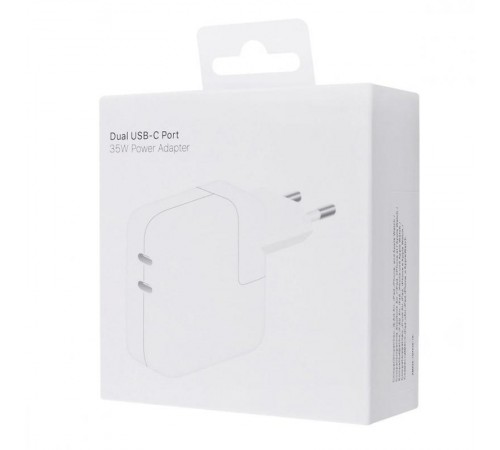 МЗП 35W Dual Power Adapter for Apple (2USB-C) (AAA) (box) White