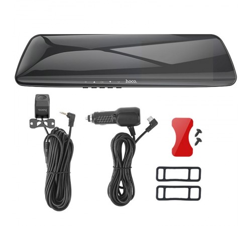 Автомобільний регистратор дзеркало Hoco DV4 Dual-Channel Driving Recorder 1080p+720p 4.5" Iron gray