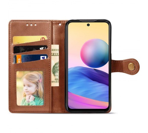 Шкіряний чохол-книжка GETMAN Gallant (PU) для Samsung Galaxy A37 5G Коричневий