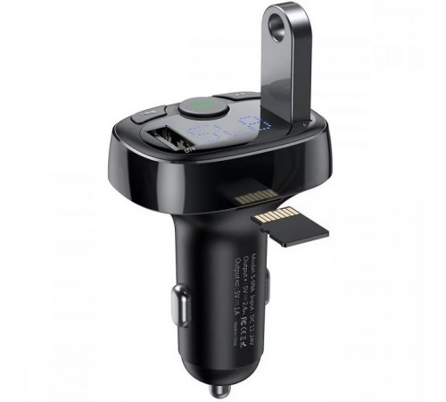 АЗП FM модулятор Baseus S-09A 10W (2USB-A) (CCMT) Black