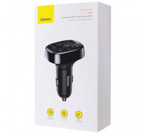 АЗП FM модулятор Baseus S-09A 10W (2USB-A) (CCMT) Black