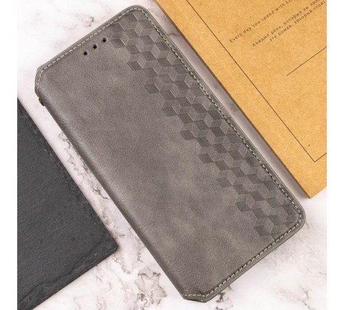 Шкіряний чохол-книжка GETMAN Cubic (PU) для Samsung Galaxy A37 5G Сірий