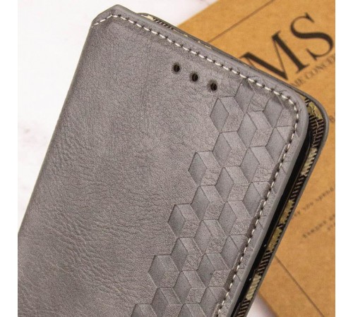 Шкіряний чохол-книжка GETMAN Cubic (PU) для Samsung Galaxy A37 5G Сірий
