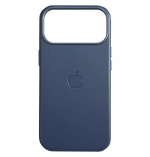 Шкіряний чохол Leather Case (AAA) with MagSafe and Animation для Apple iPhone 17 Pro (6.3") Blue